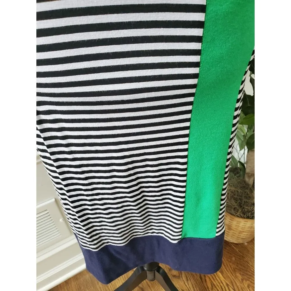 DelreaClothing Women Multicolor Boat Neck Short Sleeve Casual Knee Length Dress Size L - Image 4