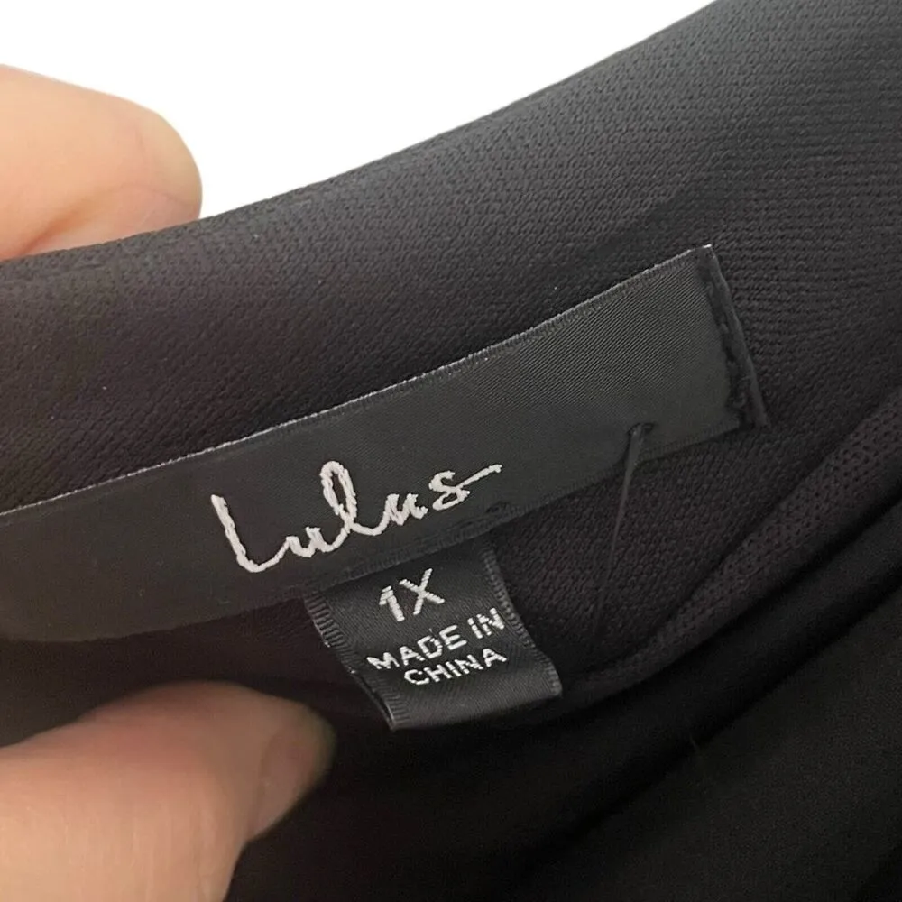 Lulu’s Thoughts of Hue Black Surplice Maxi Dress V Neck Womens Plus Size 1X New - Image 8