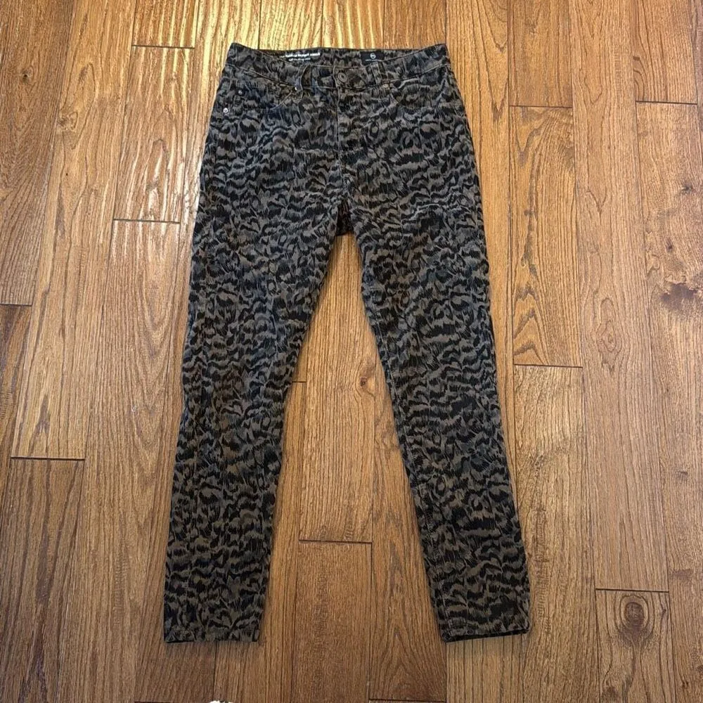 Ag Adriano Goldshmied the Farrah high rise velvet printed pant 29 - Image 4