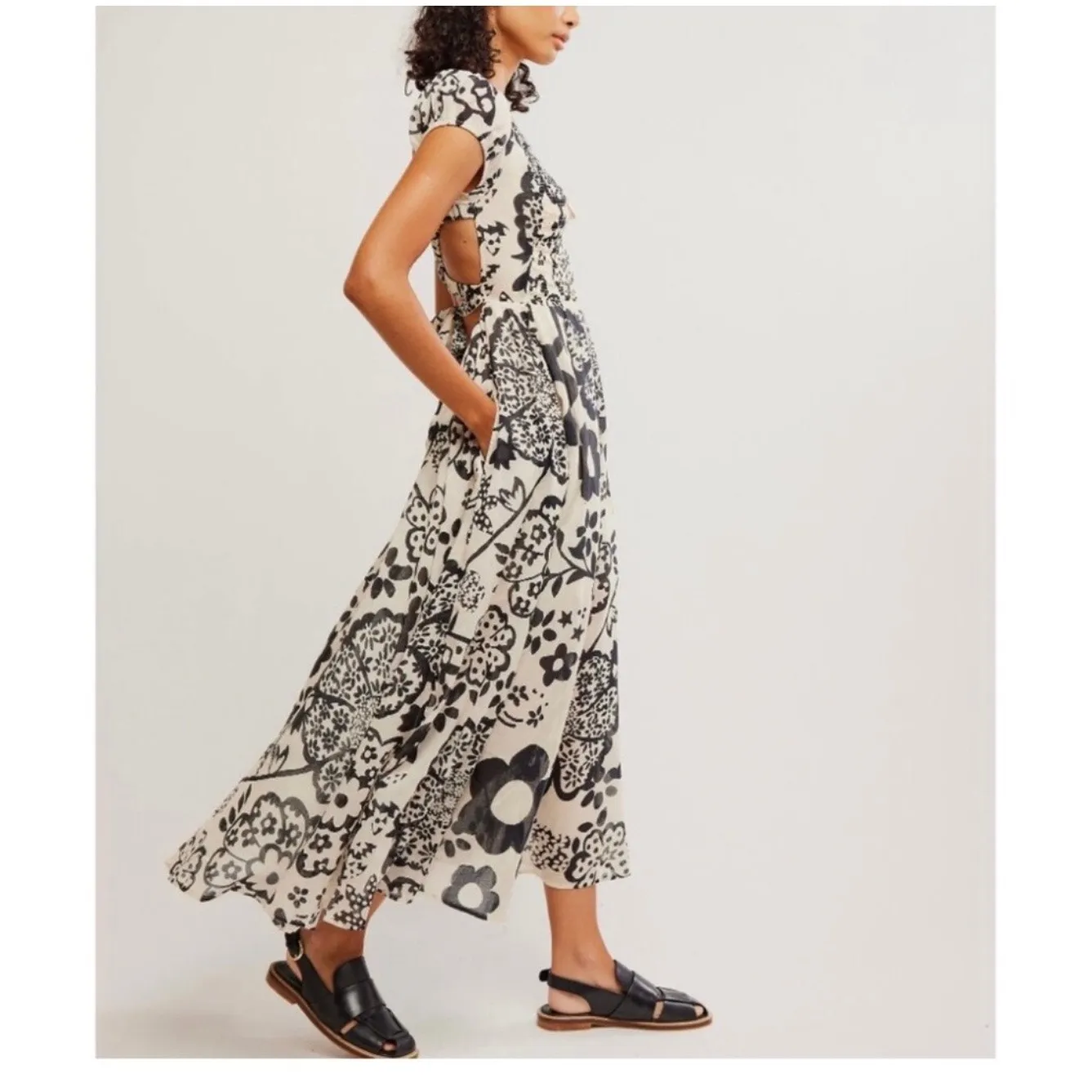 Free People Ultraviolet Black and White Midi Dress - XS - Image 3