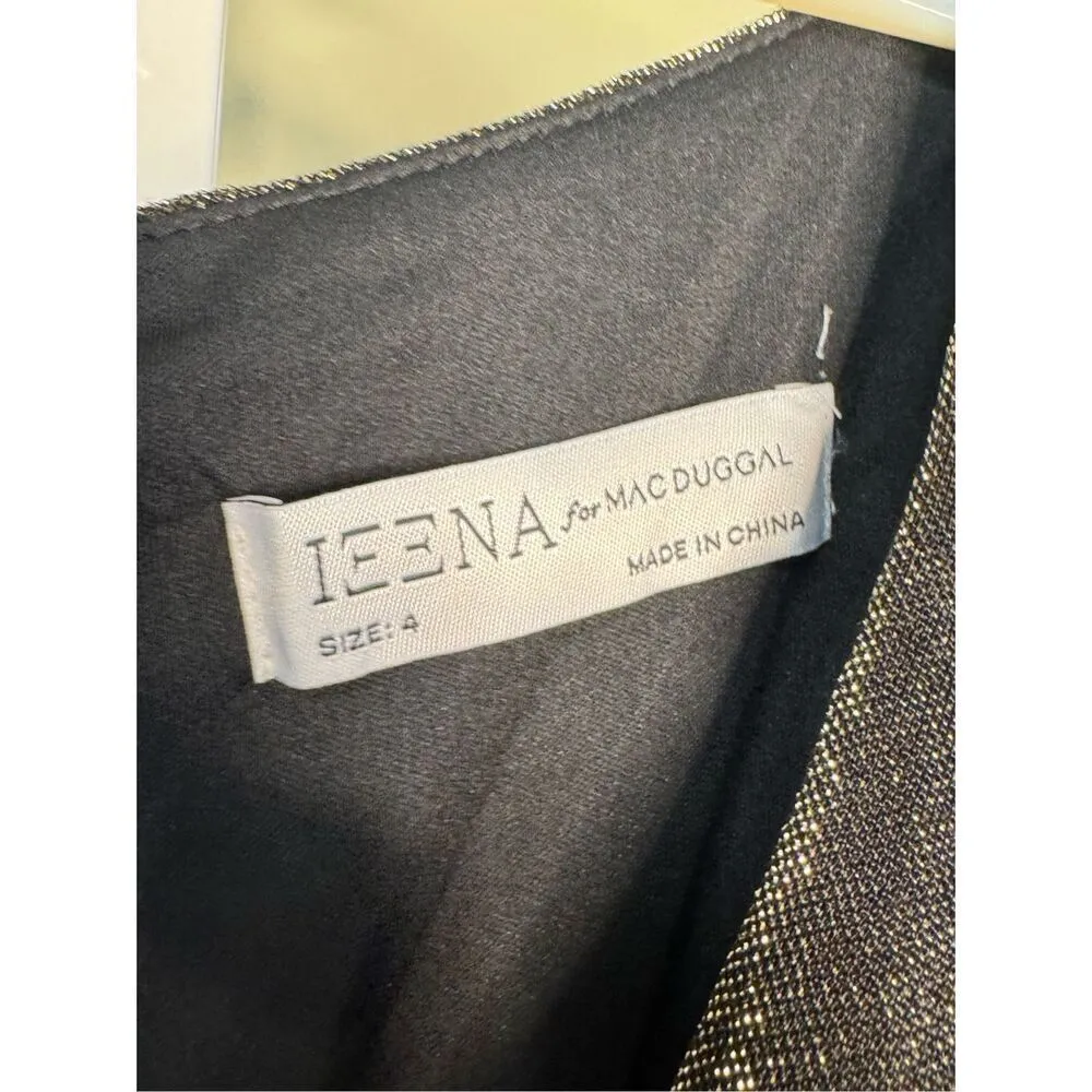 Mac Duggal NWT Long Sleeve Faux Wrap A-Line Gown in Black Gold Size 4 - Image 7