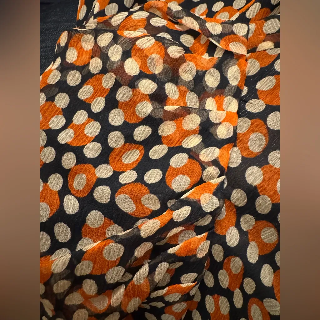 Y2K Max Studio MSSP Polka Dot Dress Silk Black Beige Red Vintage Large - Image 4