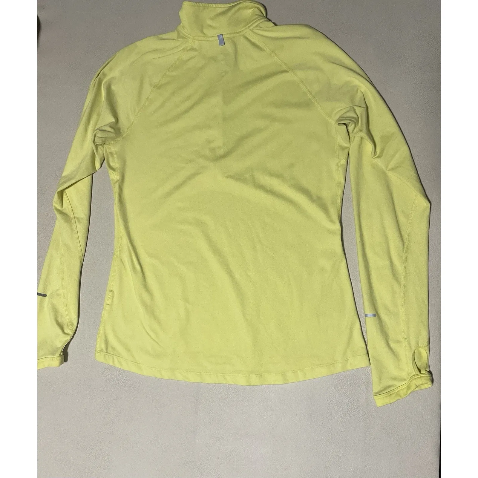 Nike Running Dri Fit Element Shirt Womens M Long Sleeve Volt 1/4 Zip Pullover - Image 4