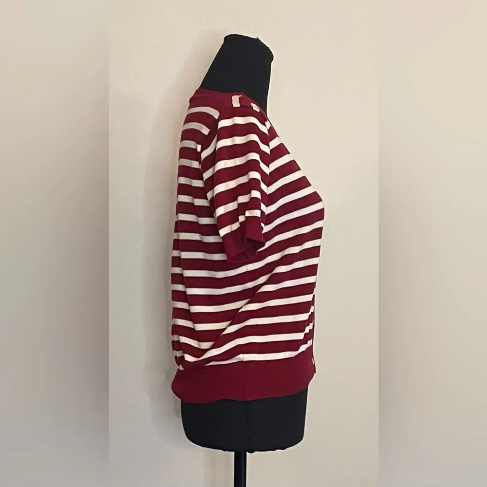 DAZY- Red Striped Button‎ Through Cardigan Size XL - Image 4