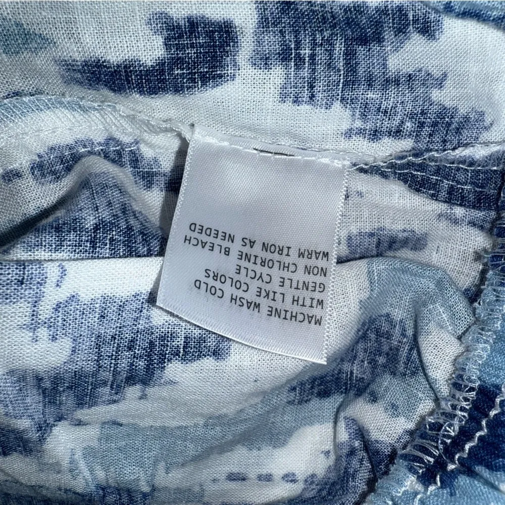 Christian Siriano Blue and White Patterned Joggers. Size L Beachy Linen Rayon Size L - Image 5