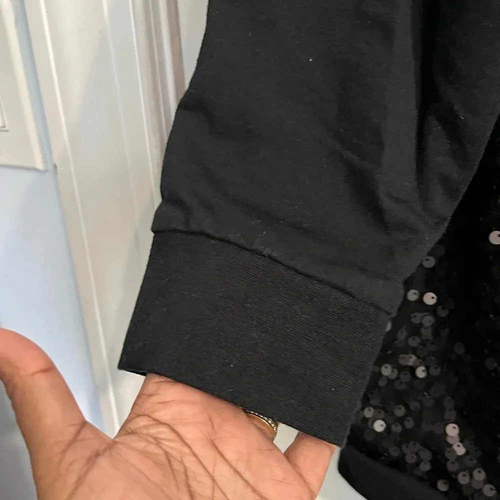 Women Within black sequined sweatshirt size 1x (22-24) - Image 3