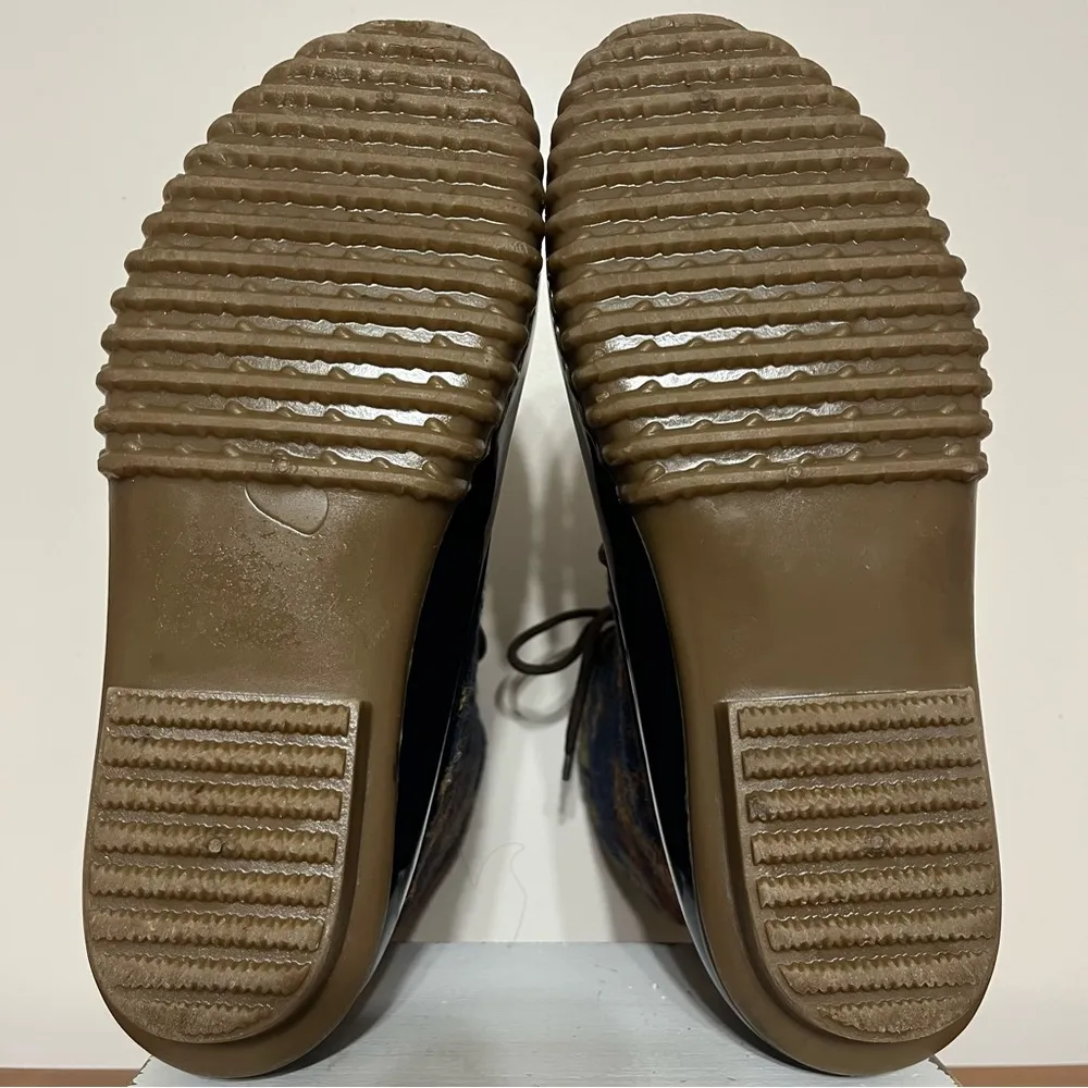 Women's Madden‎ Girl Rubber Duck Boots Southwestern Aztec Pattern Size 9 Navy - Image 7