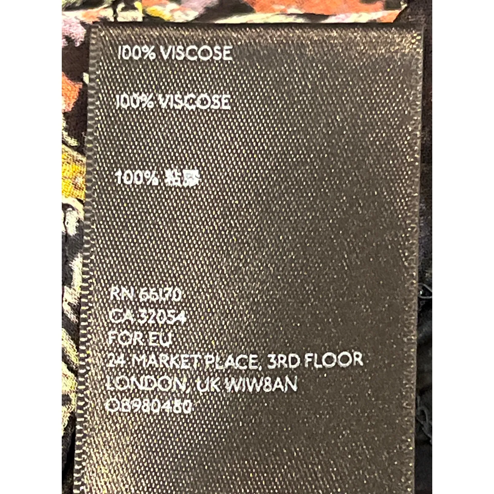 Anthropologie Lucia Off‎ the Shoulder Black Pink Floral Puff Sleeve Blouse Small - Image 8