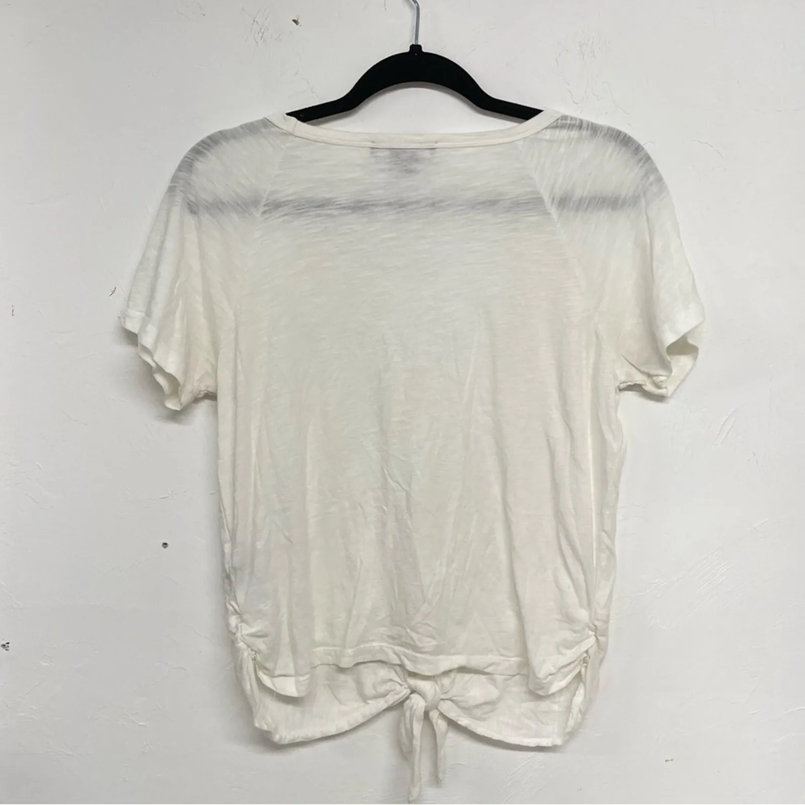 Sanctuary White Short Sleeve Tie Front Tee Shirt S - Image 5