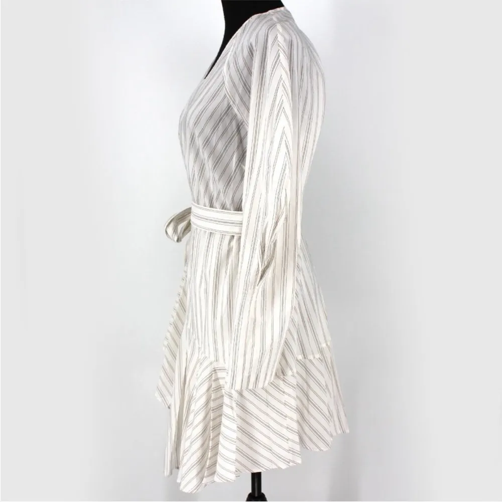 NWOT A.L.C. Enzo Striped Cotton-Blend Poplin Mini Wrap Dress Size 6 - Image 13