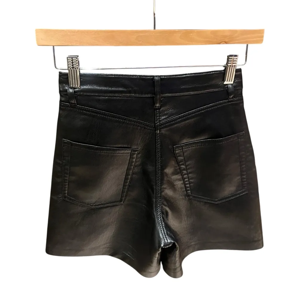 Wilfred Black High Waisted Faux Leather Shorts - Image 7