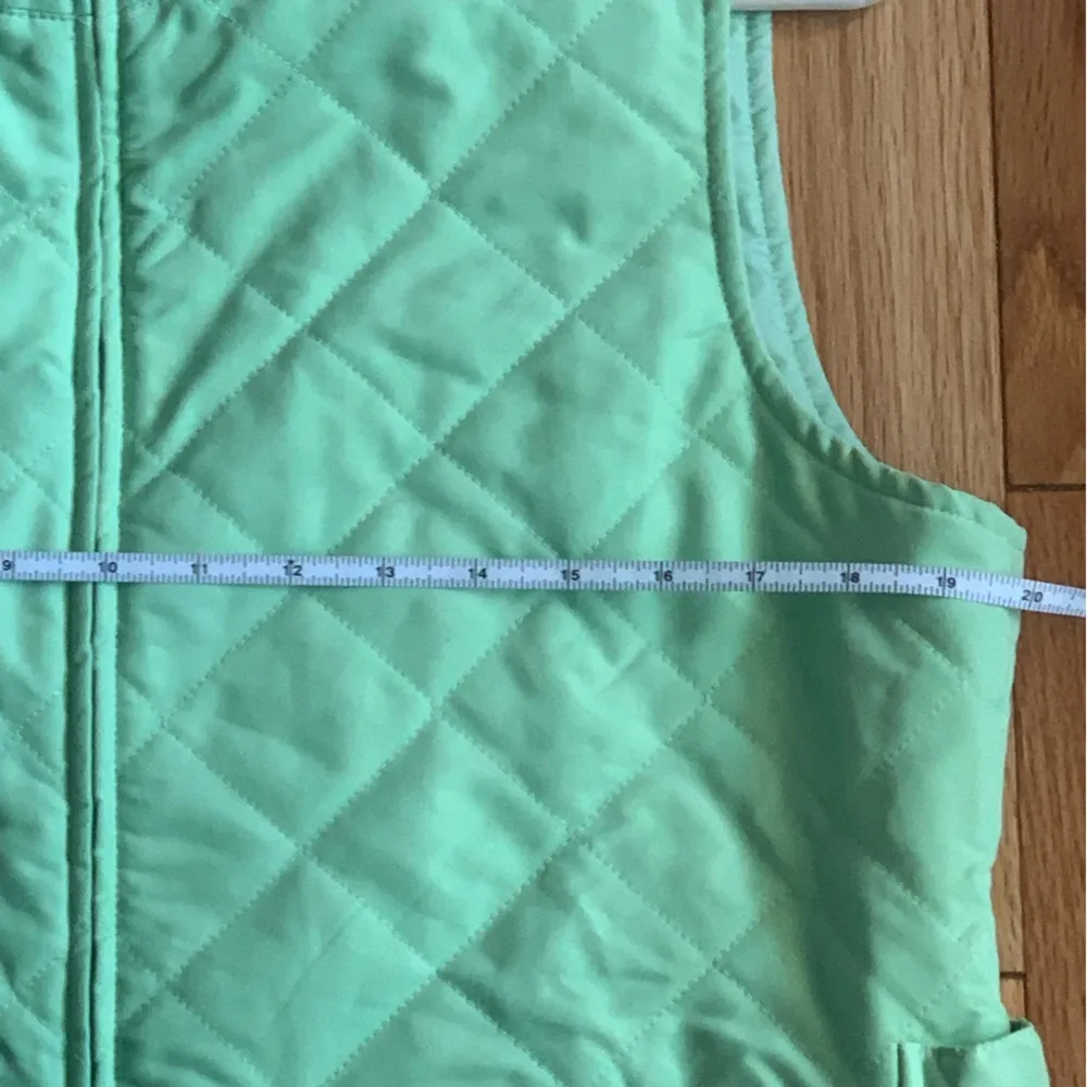 Orvis Womens M Waffle Knit Vest Full Zip Quilted Mint Lime Green Camp Sz M - Image 16