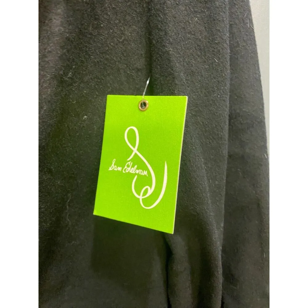 Sam Edelman Coats Womens 6 Black Long Sleeve Button Front Notch Collared Wool C6 - Image 3