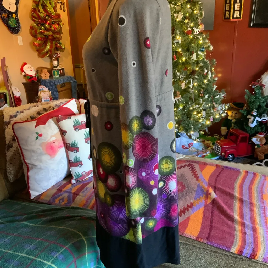 Luna Claire long sleeved tunic abstract design dress. size Medium. Boho - Image 4