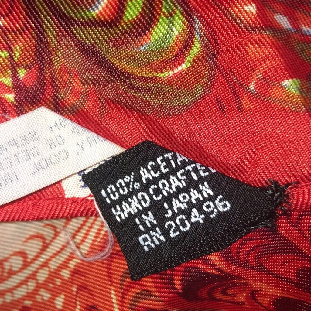 Paoli Vintage Red Colorful Abstract Funky Retro Scarf - Image 5