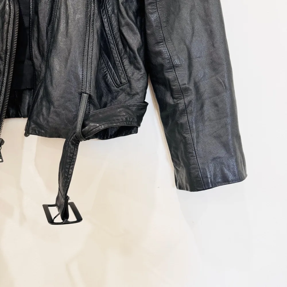 Alice & Olivia Black genuine Leather Jacket - Image 9