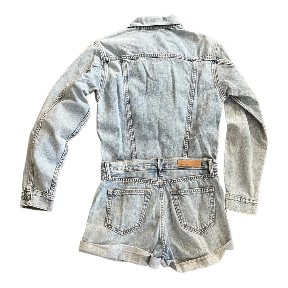 GRLFRND denim Renata romper  Womens jean long sleeve romper size Xs new - Image 7