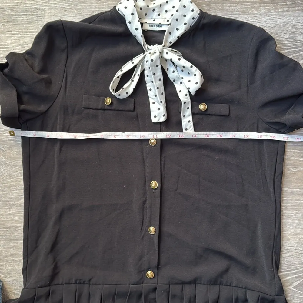 SANDRO SHORT DRESS WITH POLKA DOT TIE - Image 13