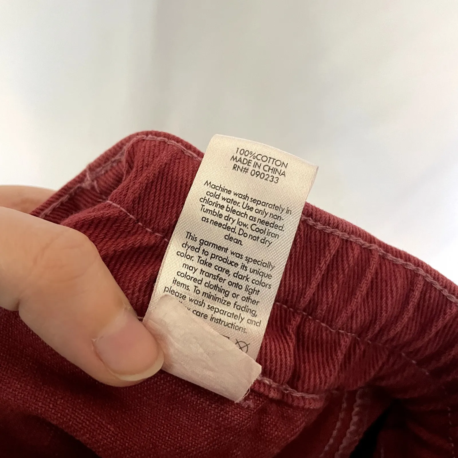 Pacsun bright red denim cargo pants elastic waist women's size small cotton - Image 8