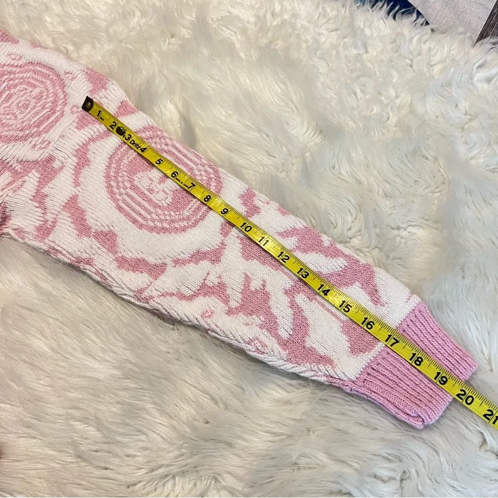 Vintage 80s 90s Cheryl Pink & White Geometric Sweater Approx Large Fairy Kei Size undefined - Image 9