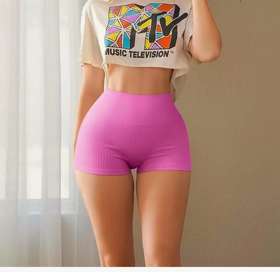 Vibrant Pink Athletic Shorts for Women Size XL - Image 2