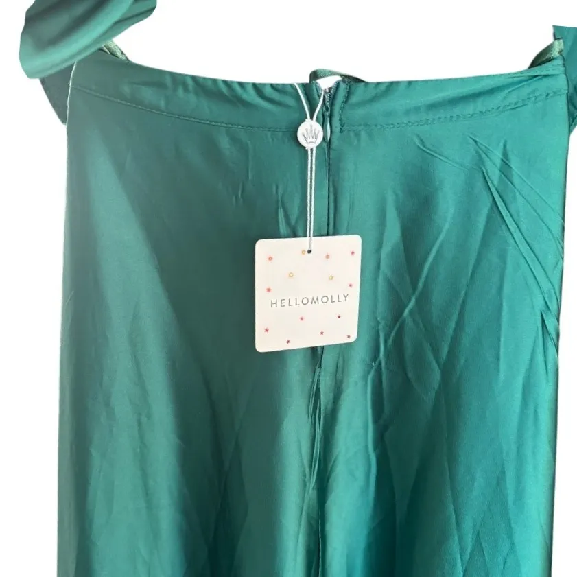 NWT Hello Molly Some Like it Hot‎ Maxi Dress in Jade Sz M Formal Cocktail Satin - Image 5