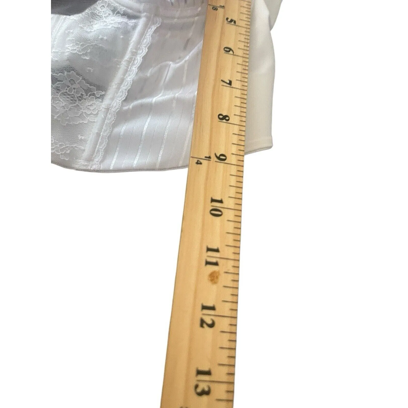 Lady‎ Manhattan Vintage White Romantic Floral Pin Stripe Corset Bra Lingere Size undefined - Image 8