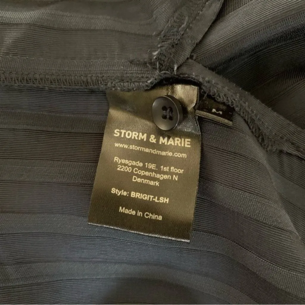 Storm And‎ Marie Navy Striped Button Front Shirt Dress Modest Preppy Medium NWT Blue - Image 7