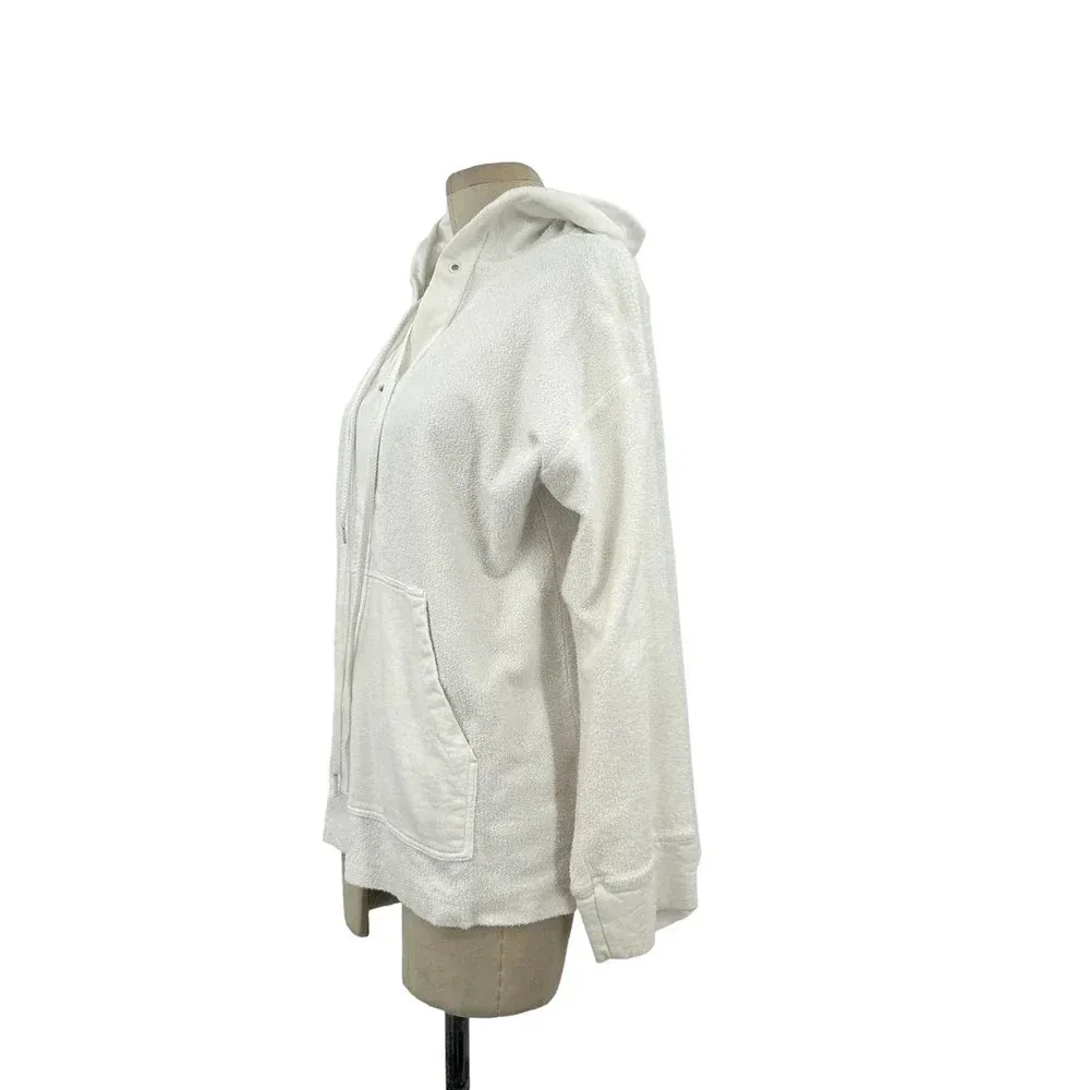Alala Hoodie Sweatshirt Pullover Lace-Up Athletic Terry Knit White Size Medium - Image 6