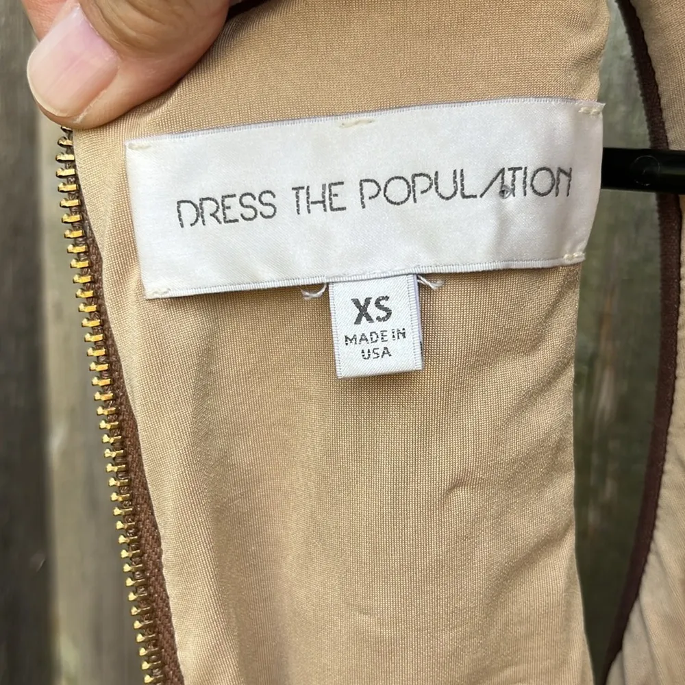 Dress the Population Mia Bronze Sequin Dress Size XS - Image 9