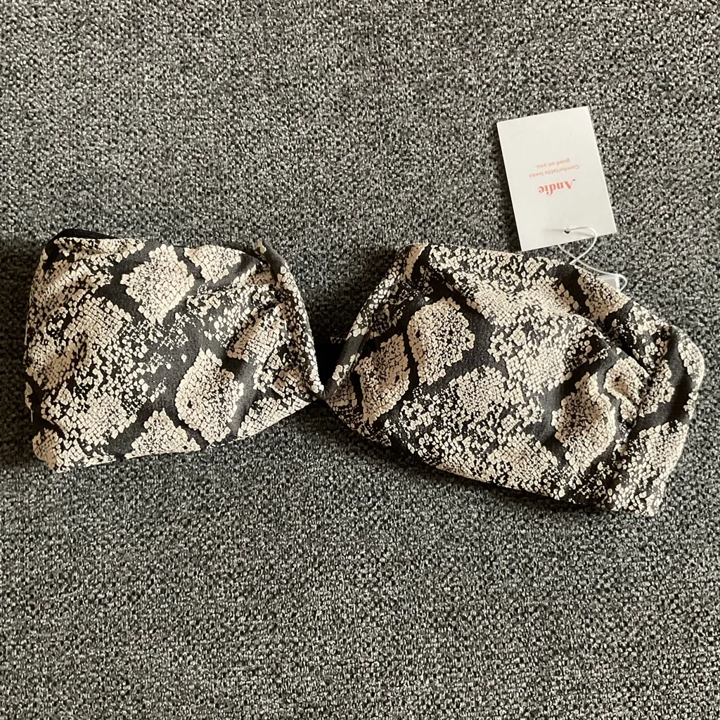 Andie The Scala Top S & The Riviera High Waisted Bottom M Snake Print - Image 3