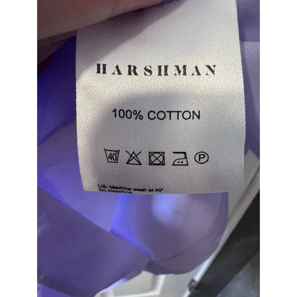 HARSHMAN Lilac Cheryl Blouse Size Medium Cotton V - Image 10
