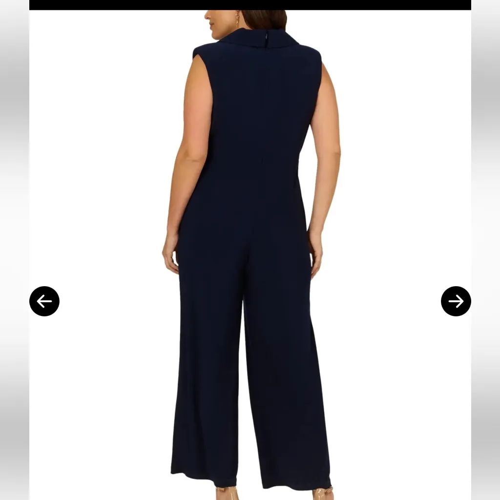 ADRIANNA PAPELL  Sleeveless Jersey Jumpsuit 14 W new - Image 5