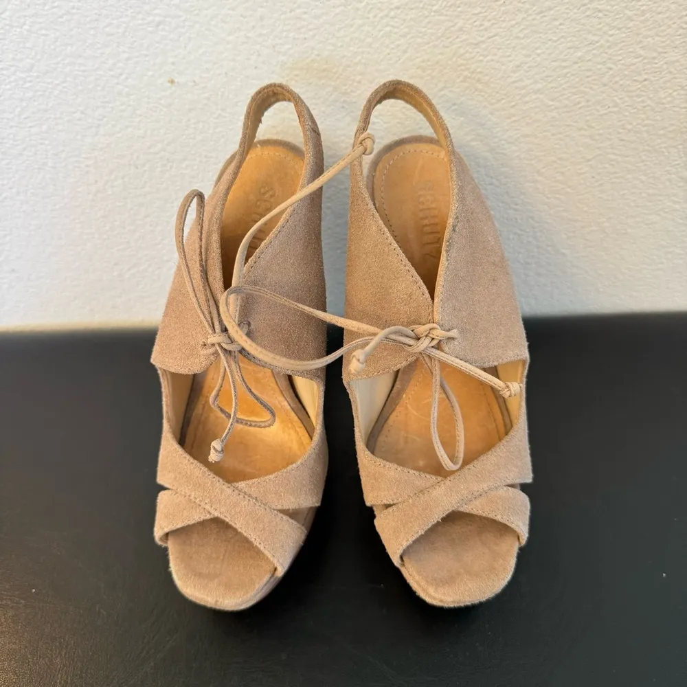 Schutz Elegant Tan Women's Platform hit Heels  Dress Sandal Pumps (6,5В) - Image 4