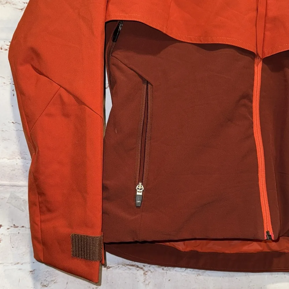 Oros Apparel Jacket Womens Small Red Brown Hooded Gambit Jacket Lightweight - Image 2