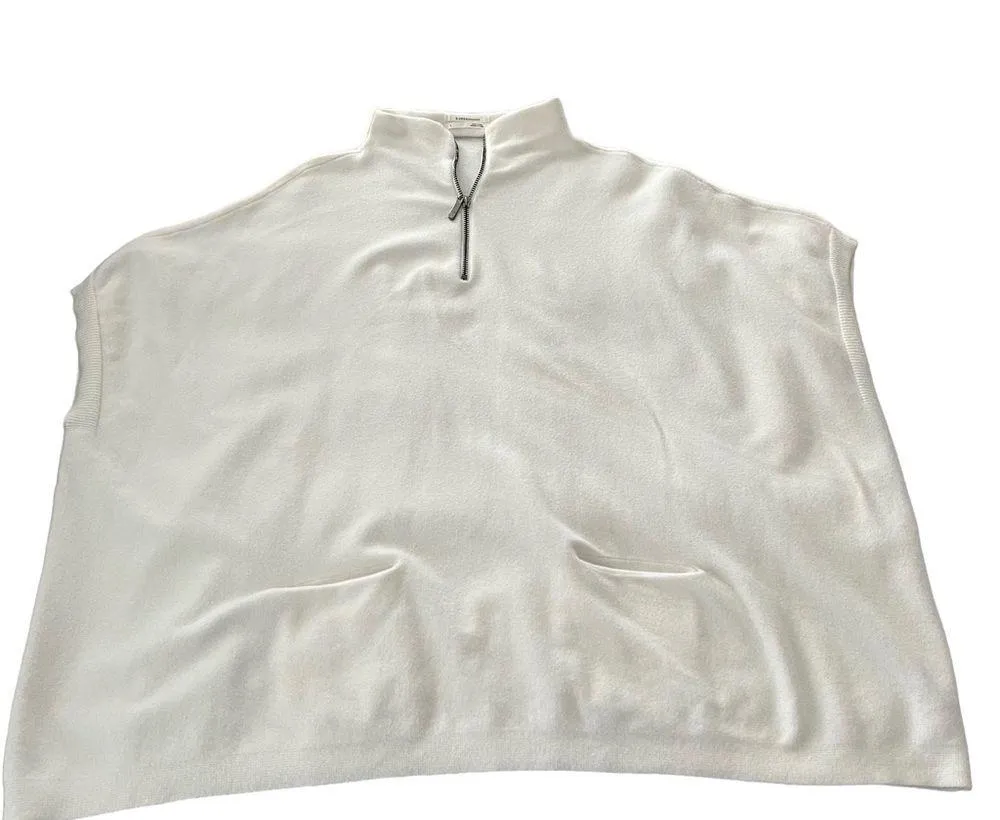 Anthropologie Angela Quarter-Zip Poncho Pullover, Sz L - Image 12