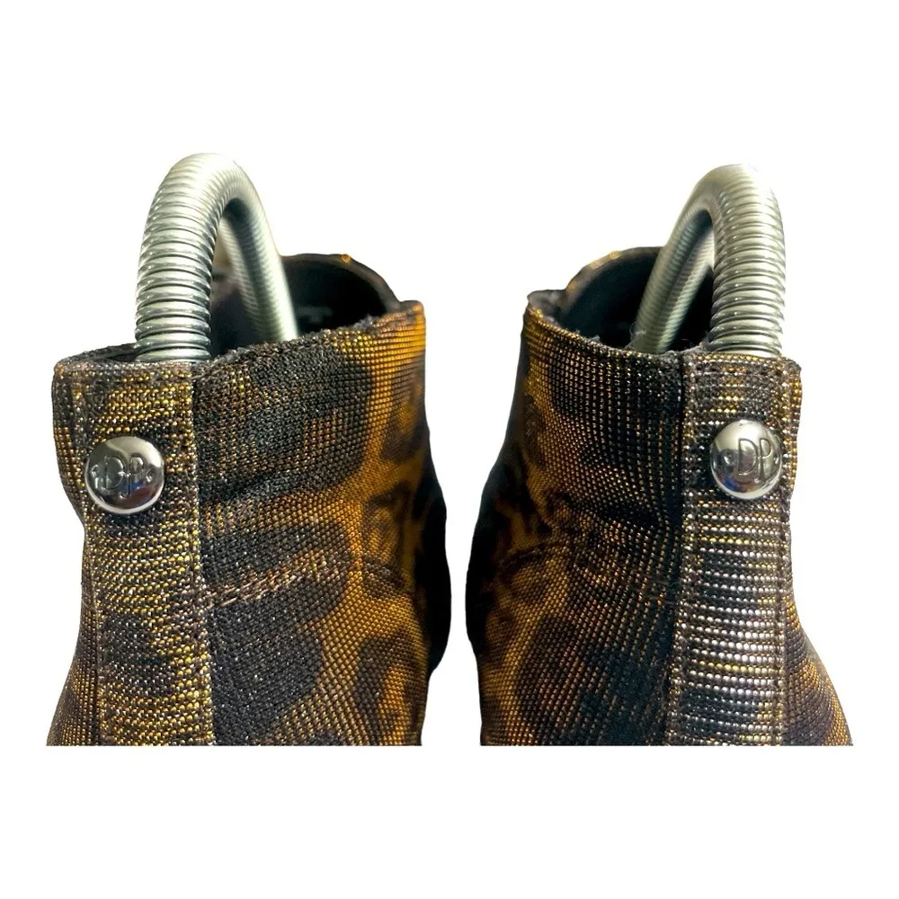Donald J Pliner Dakota Ankle Boot Leopard Animal Gold Black Glitzy Bootie size 9 Brown - Image 10