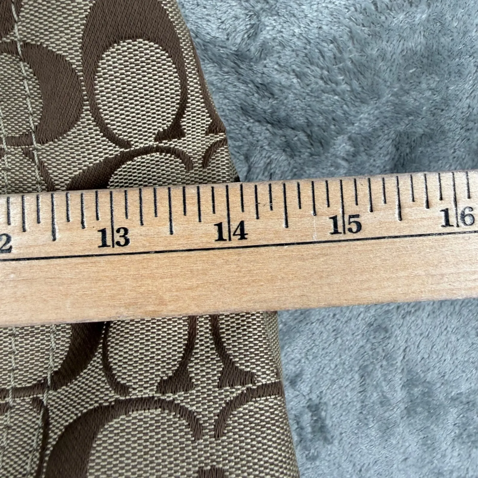 Coach Signature Frame Carryall Penelope Tan Gold Shoulder Bag Purse Canvas Chic - Image 14