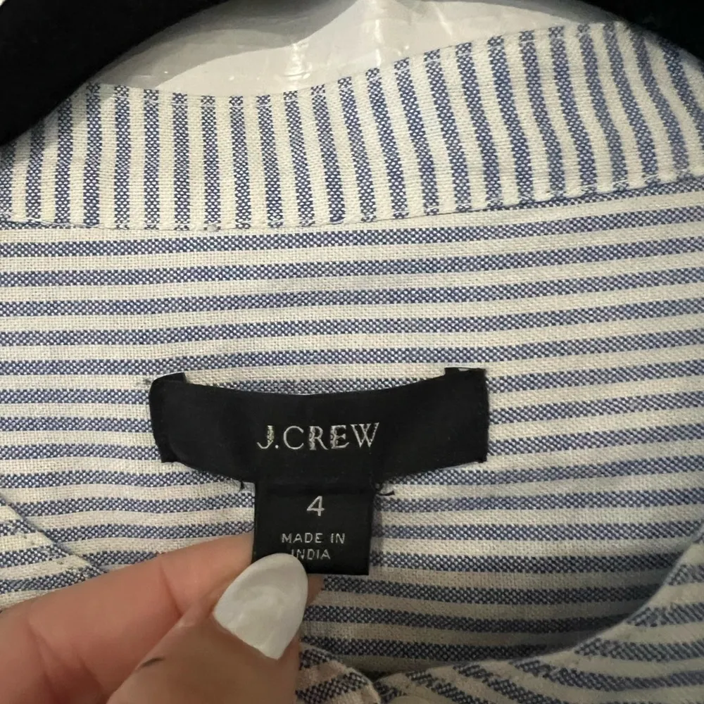 J. crew Blue Oxford Cotton A-Line Shirtdress Size 4 US - Image 5