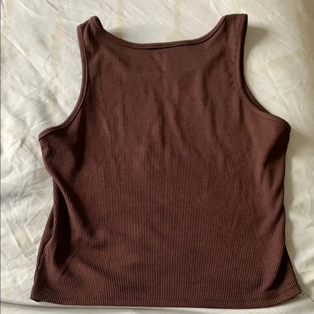 Brown Tank Top with Mushroom Rhinestones - Image 4