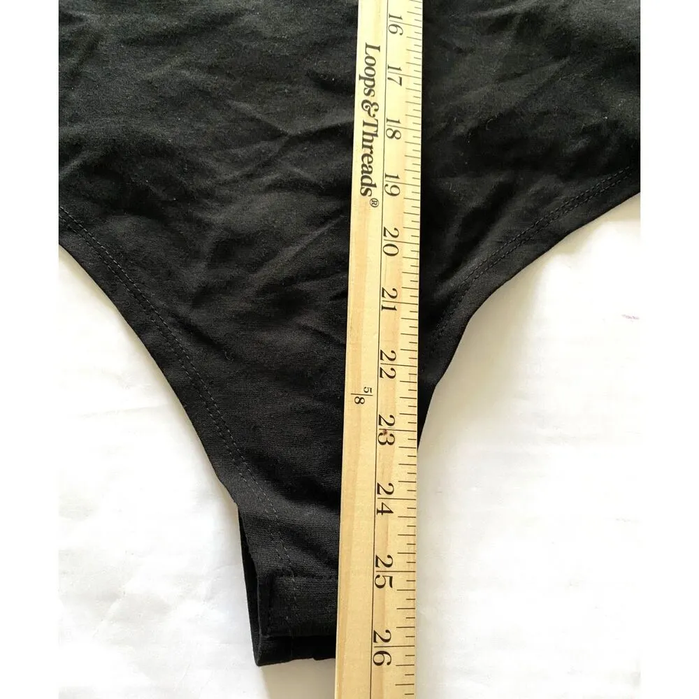 Lulus Like a Bird Black Off the Shoulder Bodysuit Stretchy 3/4 Sleeve Chic Sz L - Image 8