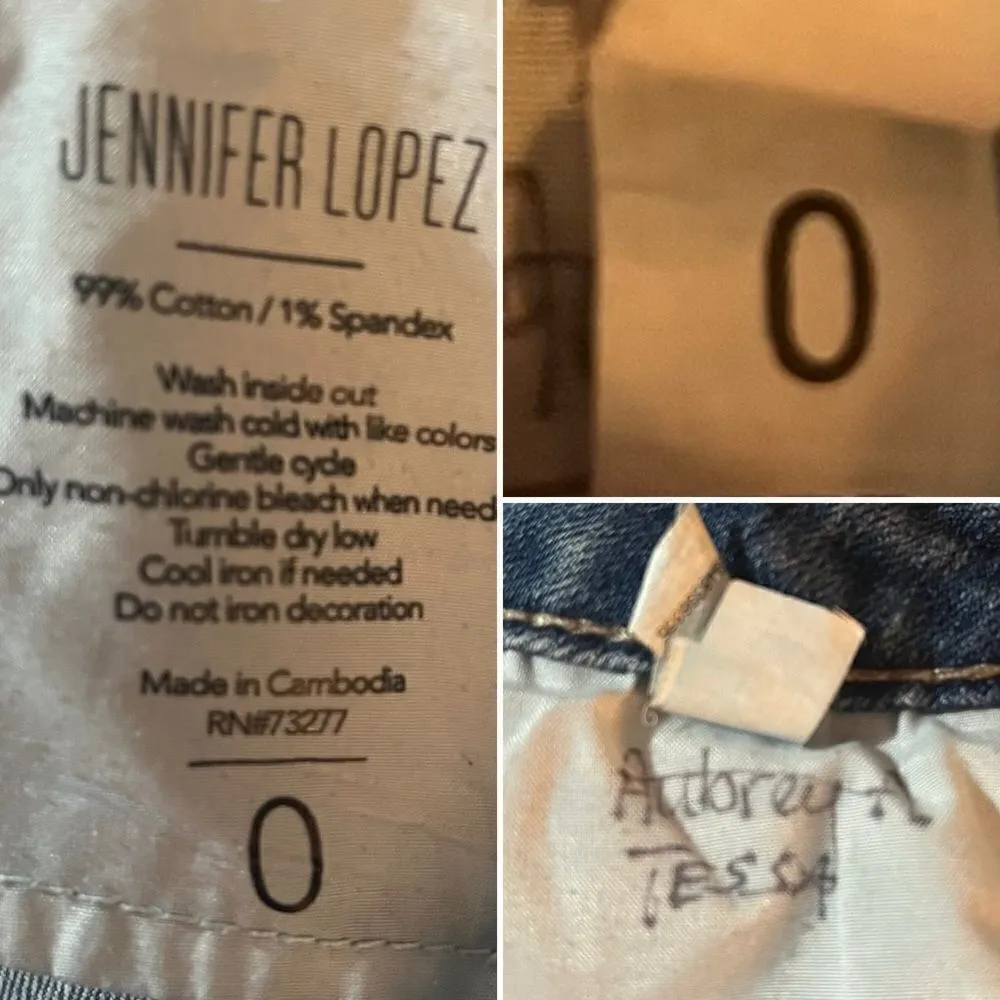 Jennifer Lopez Low Rise Bermuda Cutoff Style Jean Shorts Medium Blue Denim 0 - Image 8