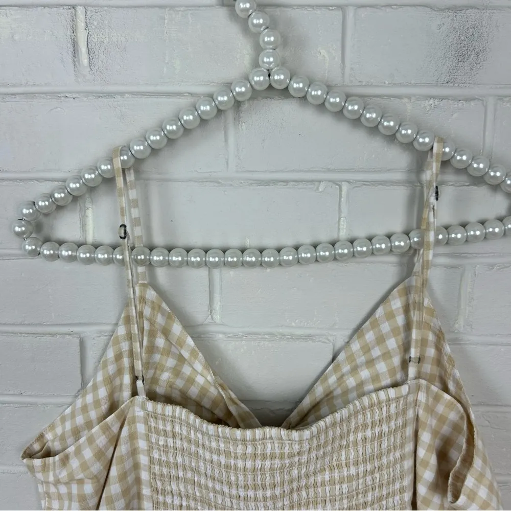 Old Navy Neutral Gingham Print Twist Front Tank Top Size XL - Image 7