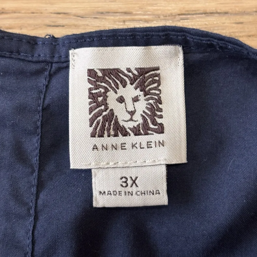 Anne Klein Womens Blouse 3XL Cap Sleeve Round Neck Blue/Stripes High-low - Image 7