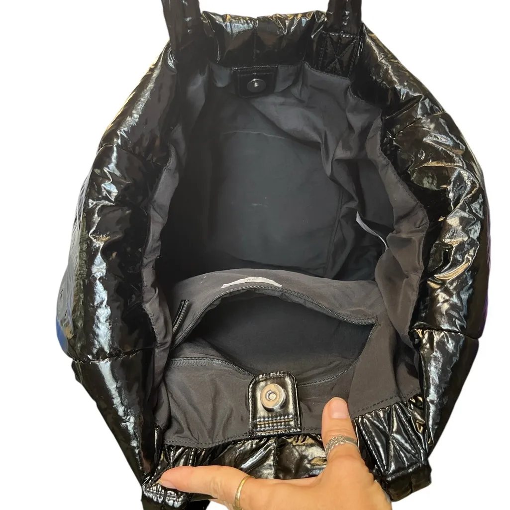 H&M Black Puffer QUILTED SHOPPer Tote - Image 9