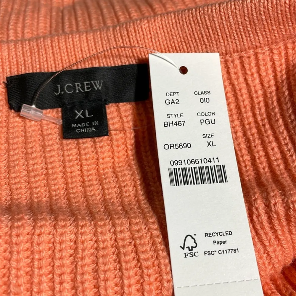 J Crew Halter Sweater Tank Top Cashmere Blend Ribbed Orange XL NWT - Image 5