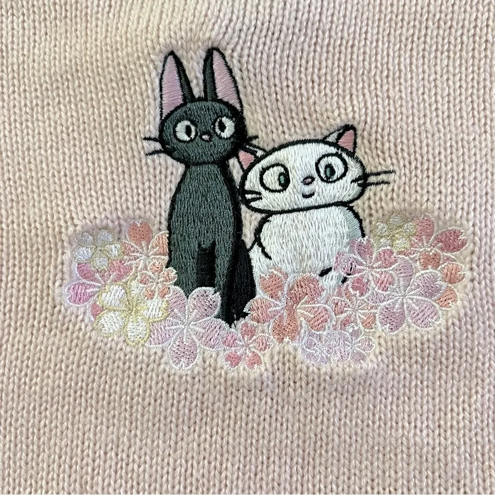 Studio Ghibli Kiki's Delivery Service Jiji & Lily Girls Knit Cami, pink, L - Image 5