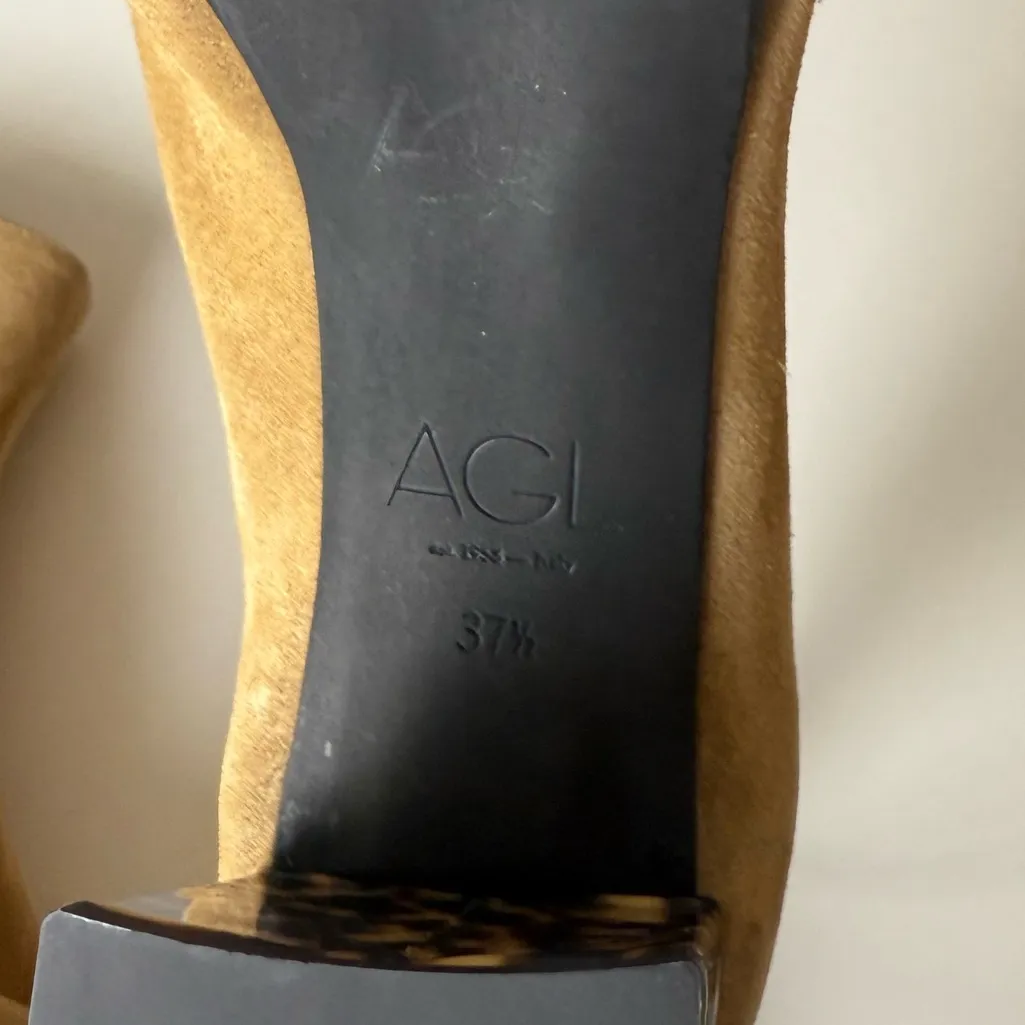 AGL Nora Camel Suede Pointed Toe Ankle Bootie 7.5 Tan - Image 9