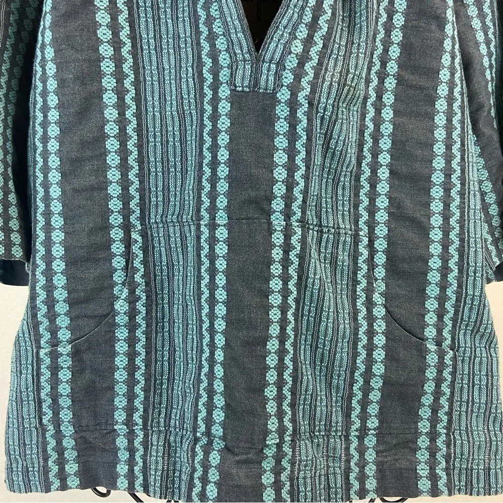 URBAN Outfitters Anthropologie Blue Embroidered Baja Hoodie Women’s Size M L - Image 4