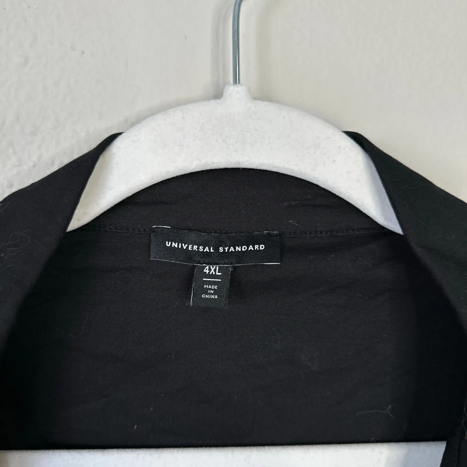 UNIVERSAL STANDARD Stretch Poplin Rubicon Shirtdress Black Size 4XL Womens 38-40 - Image 6